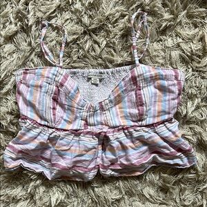 American Eagle Outfitters Pastel Striped Top
